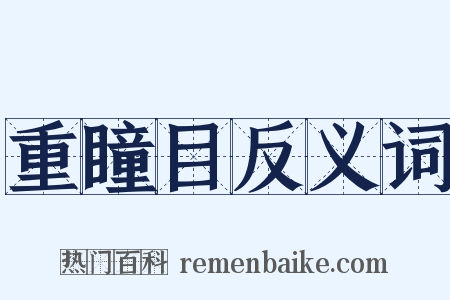 重瞳目反义词是什么意思的图片